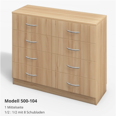 1 Mittelseite1/2 : 1/2 mit 8 Schubladen Modell 500-104