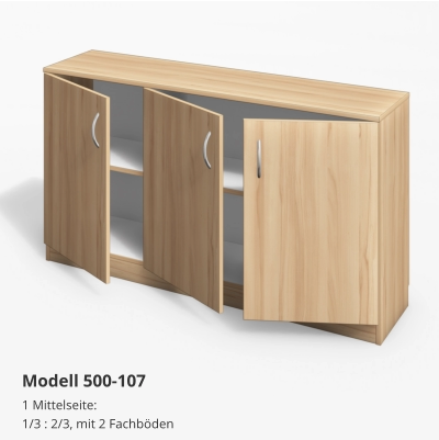 1 Mittelseite:1/3 : 2/3, mit 2 Fachböden Modell 500-107