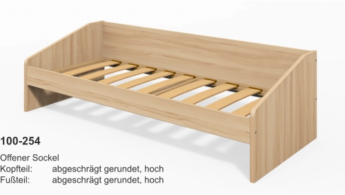 100-254 Offener SockelKopfteil:	abgeschrägt gerundet, hochFußteil:	abgeschrägt gerundet, hoch