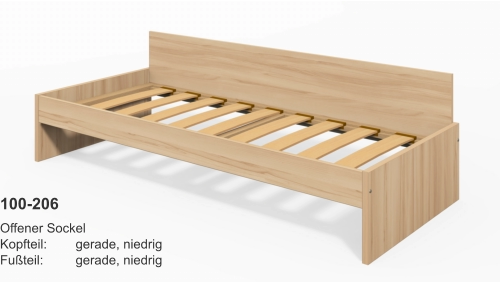 100-206 Offener SockelKopfteil:	gerade, niedrigFußteil:	gerade, niedrig