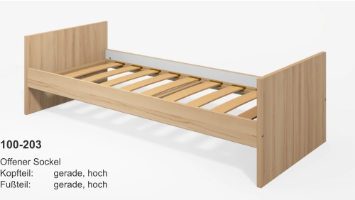 100-203 Offener SockelKopfteil:	gerade, hochFußteil:	gerade, hoch