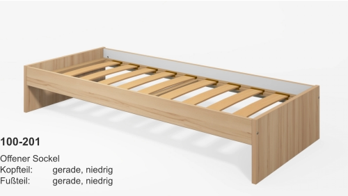 100-201 Offener SockelKopfteil:	gerade, niedrigFußteil:	gerade, niedrig