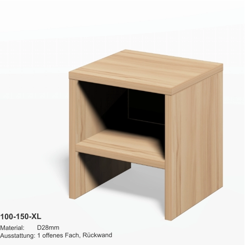 100-150-XL Material:	D28mmAusstattung:	1 offenes Fach, Rückwand