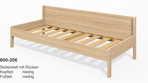 600-206 Stollenbett mit RückenKopfteil:	niedrigFußteil:	niedrig